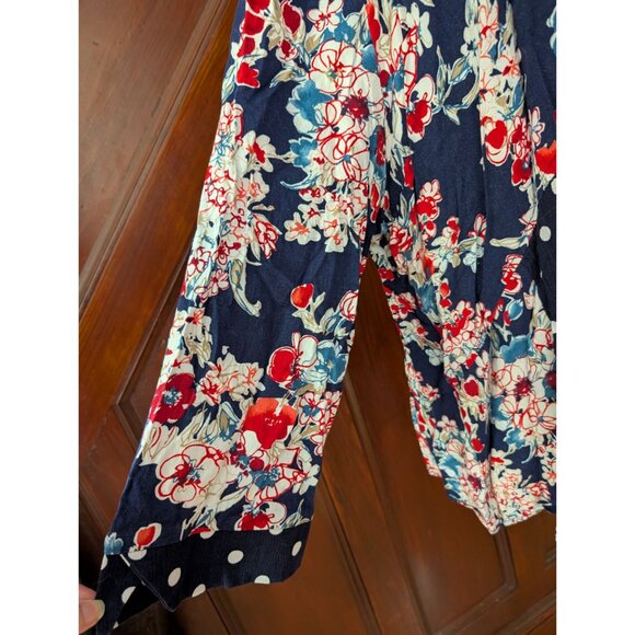 Studio Nouveau Womens 3X Polka Dot & Floral Button-Down Blouse - Picture 4 of 8